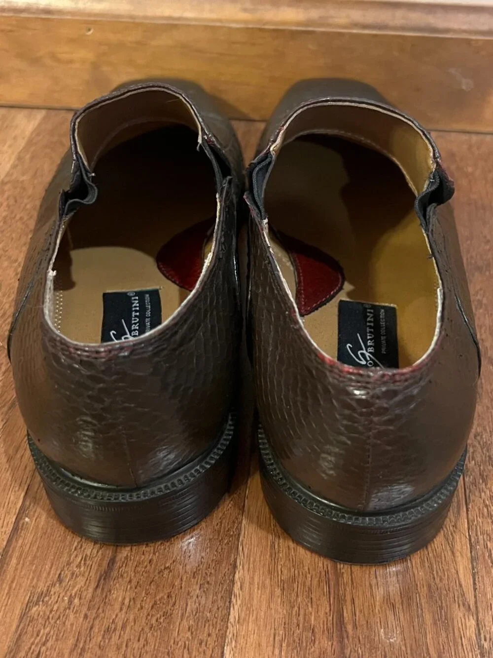 Men's genuine snake skin slip-on shoes